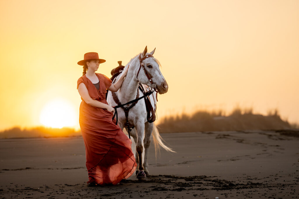 Horse and Rider Beach Photoshoot